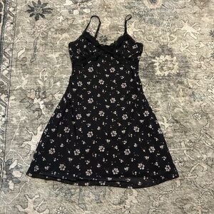 Floral Black Mini Dress